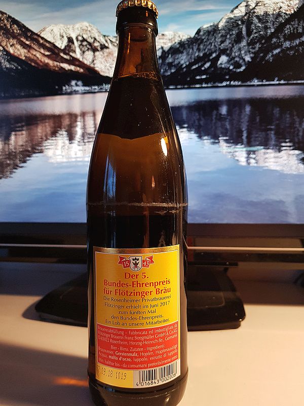 Баварское пиво Flötzinger Bräu, Hell, 5,2% (seit 1543) производство в Rosenheim, Bayern