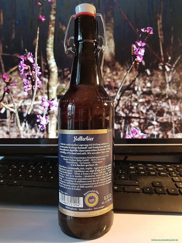 Баварское пиво - Hacker Pschorr Kellerbier Naturtrüb 5,5% (seit 1417) производство в München, Bayern