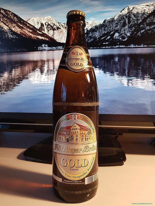 Баварское пиво - Flötzinger Bräu Gold Export Gold, Export 5,4% (seit 1543) производство Rosenheim, Bayern