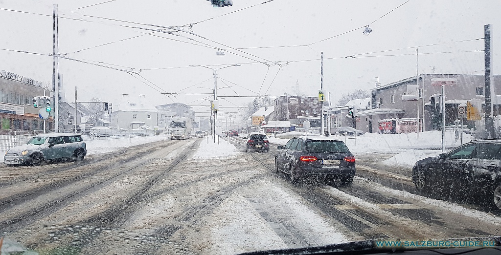 Дороги в Австрии зимой