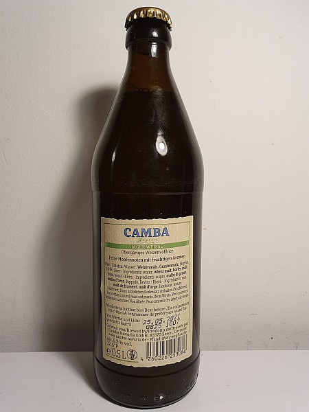 CAMBA Jager Weisse 5,2%, плотность 12,5%, производство Brauerei CAMBA Seeon, Bavaria