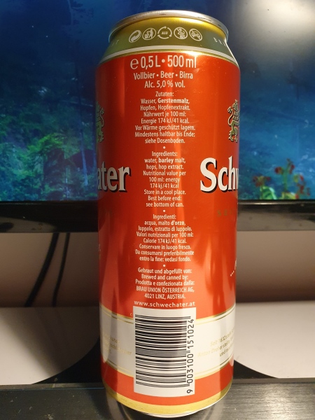 Schwechater Bier 5%, Brau Union AG, Linz, Austria