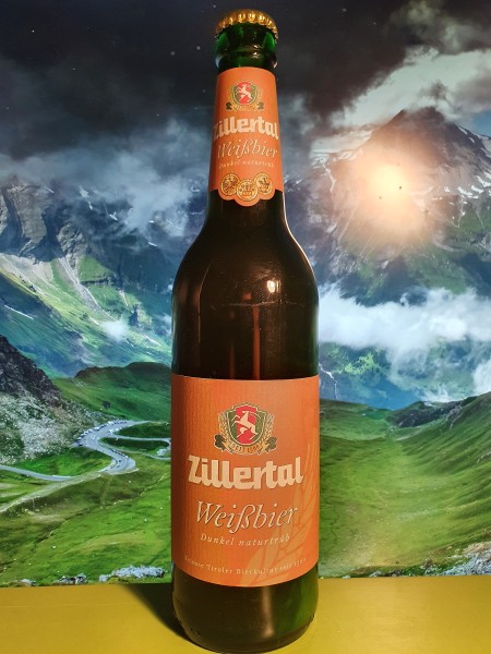 Zillertal Weißbier Dunkel Naturtrüb 5%, плотность 11,7, производство Zillertal Bier GmbH, Zell am See, Land Salzburg, Austria